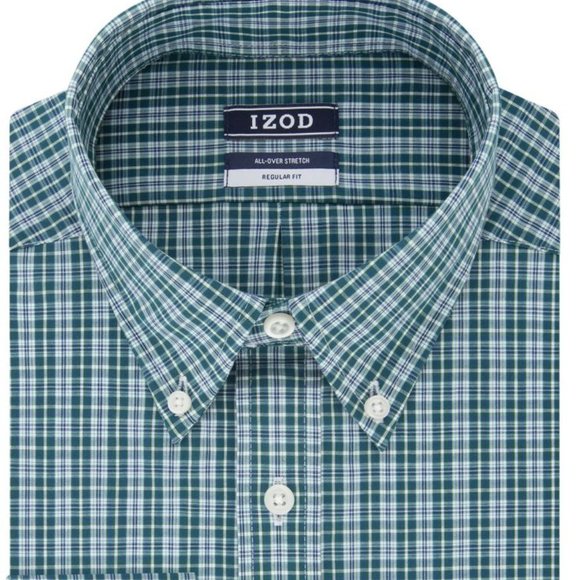 IZOD Regular Fit Check Print Dress Shirt - Picture 2 of 5